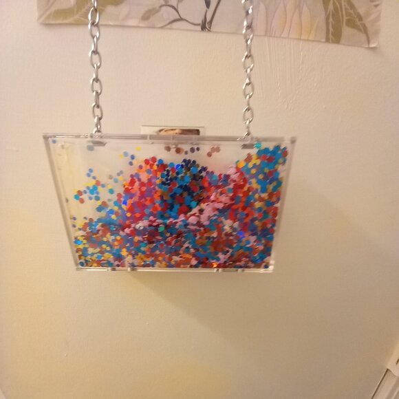 Clear Multi Color Sequin Crossbody - Picture 1 of 9